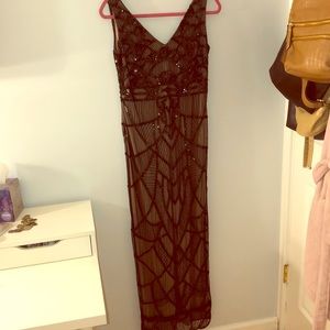 Sequin and beaded prom dress